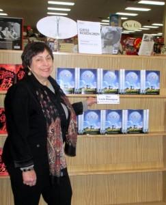 Gayle with MOON display at Anderson's